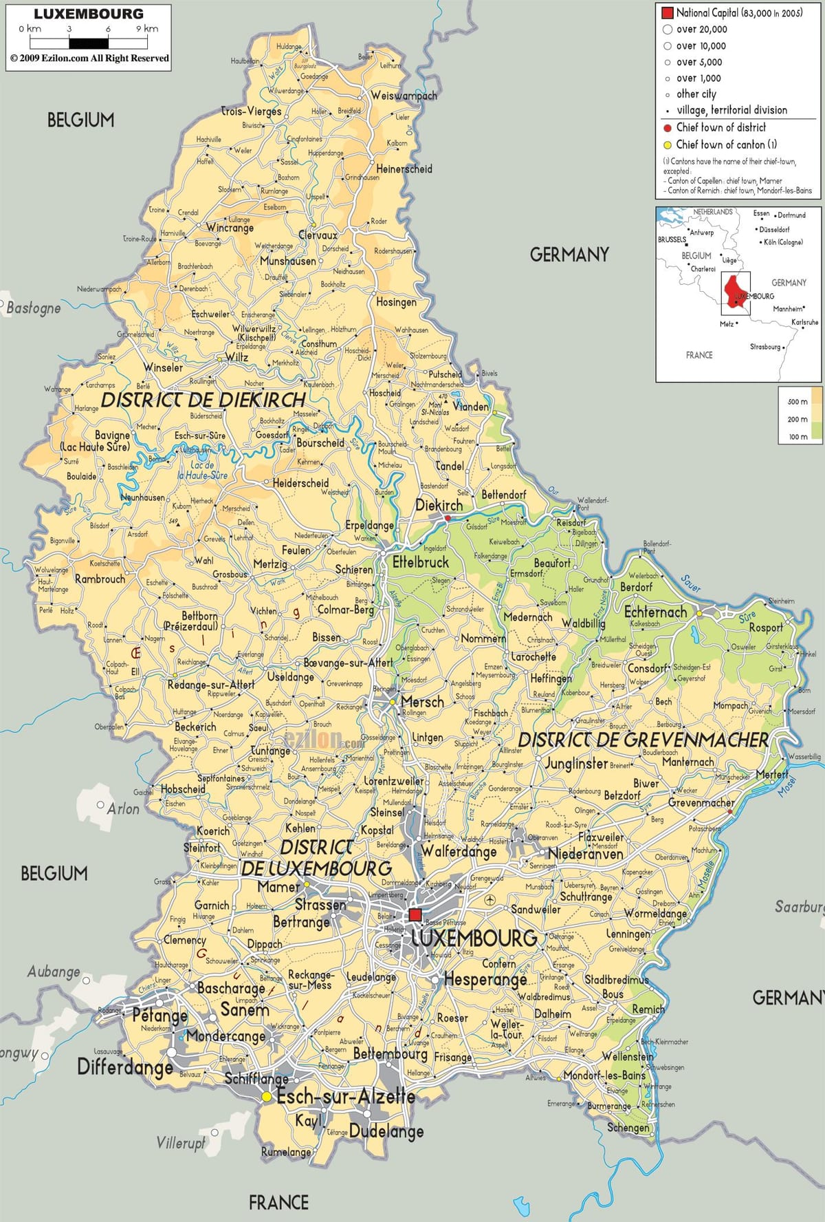 வரைபடம் லக்சம்பர்க் உடல்